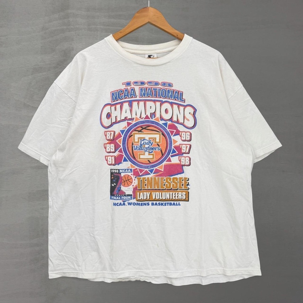 Vintage Starter Tennessee Lady Vols 1998 NCAA Champions T Shirt White XXL
